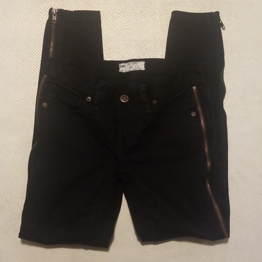 free people black skinny jeans size 25